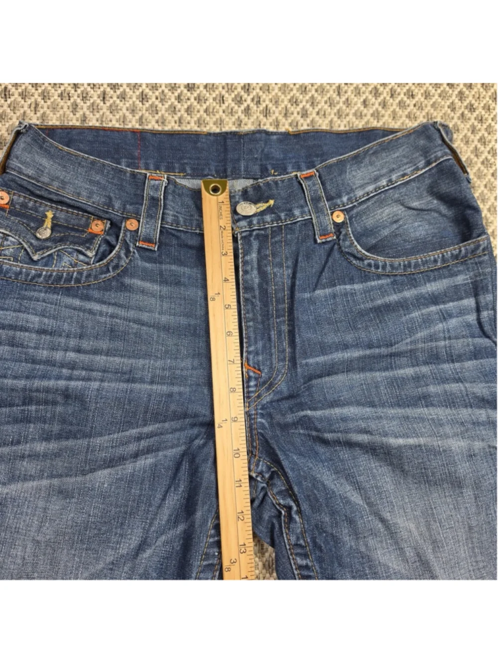 True Religion Ricky Straight Flap Pocket Jeans Men’s Medium Wash (Size 34)
